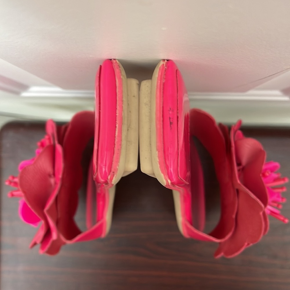 Jeffrey Campbell Hot Pink Patent Floral Sandals SZ 5.5 - Picture 8 of 8